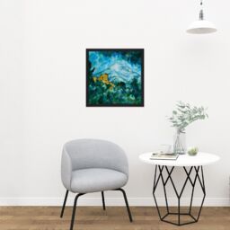 "Artery8 Wall Art Print Paul Cezanne Mont Sainte Victoire & Chateau Noir Square Framed Picture 16X16 Inch in Black - Size: W16"" x H16""" - thumbnail 2
