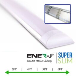ENER-J 18W Prismatic LED Tube Batten complete fitting 0.6m, 1440 lumens, 3000K (pack of 2 units) in White - thumbnail 4