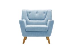 Birlea Blue Fabric Armchair Lambeth Duck Egg Easy Chair Scandinavian Retro in Duck Egg Blue - thumbnail 5