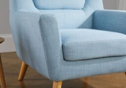 Birlea Blue Fabric Armchair Lambeth Duck Egg Easy Chair Scandinavian Retro in Duck Egg Blue - thumbnail 4