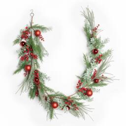 Shatchi Cypress Pine Garland - 180CM PE Christmas Wreath for Styling in Green - Size: 180 cm