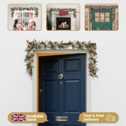 Shatchi Cypress Pine Garland - 180CM PE Christmas Wreath for Styling in Green - Size: 180 cm - thumbnail 3