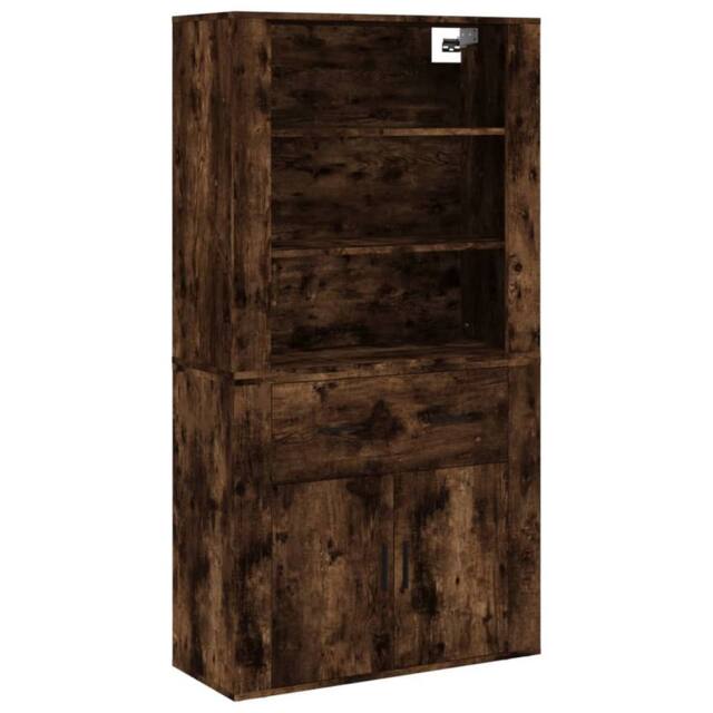 Berkfield Home Highboard Smoked Oak Engineered Wood in Brown - image 1