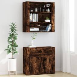 Berkfield Home Highboard Smoked Oak Engineered Wood in Brown - thumbnail 3