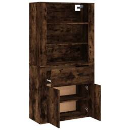 Berkfield Home Highboard Smoked Oak Engineered Wood in Brown - thumbnail 6