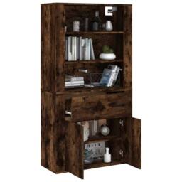 Berkfield Home Highboard Smoked Oak Engineered Wood in Brown - thumbnail 5
