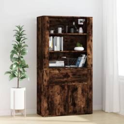 Berkfield Home Highboard Smoked Oak Engineered Wood in Brown - thumbnail 2