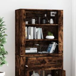 Berkfield Home Highboard Smoked Oak Engineered Wood in Brown - thumbnail 4