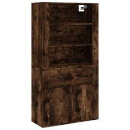 Berkfield Home Highboard Smoked Oak Engineered Wood in Brown - thumbnail 1