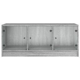 Berkfield Home Coffee Table with Glass Doors Grey Sonoma 102x50x42 cm - Size: 102 x 50 x 42 cm - thumbnail 6