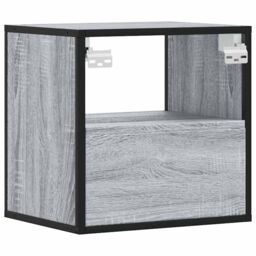 Berkfield Home Wall-mounted Bedside Cabinet Grey Sonoma 40x31x39.5 cm - thumbnail 7