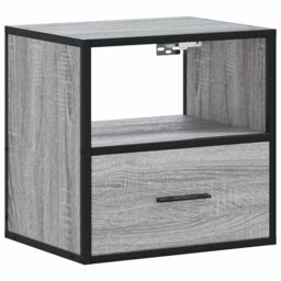 Berkfield Home Wall-mounted Bedside Cabinet Grey Sonoma 40x31x39.5 cm - thumbnail 2