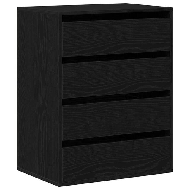 Berkfield Home Chest of Drawers Black Oak 60x41x76 cm Engineered Wood - Size: 60 x 41 x 76 cm - image 1