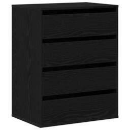 Berkfield Home Chest of Drawers Black Oak 60x41x76 cm Engineered Wood - Size: 60 x 41 x 76 cm - thumbnail 1