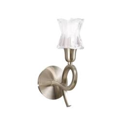 Netlighting Alaska Wall Lamp Switched 1 Light L1SGU10 Satin Nickel in Grey