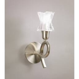 Netlighting Alaska Wall Lamp Switched 1 Light L1SGU10 Satin Nickel in Grey - thumbnail 2