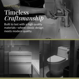 Balterley Cloakroom Suite Right Hand Vanity WC Toilet Tap Set 440mm - Grey Black in Brown - thumbnail 5