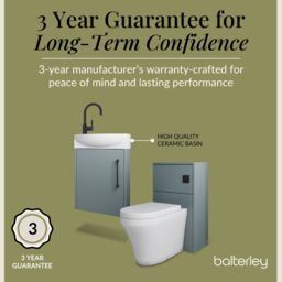 Balterley Cloakroom Suite Right Hand Vanity WC Toilet Tap Set 440mm - Grey Black in Brown - thumbnail 6