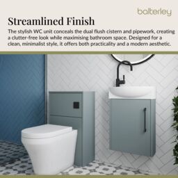 Balterley Cloakroom Suite Right Hand Vanity WC Toilet Tap Set 440mm - Grey Black in Brown - thumbnail 3