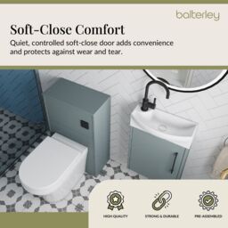 Balterley Cloakroom Suite Right Hand Vanity WC Toilet Tap Set 440mm - Grey Black in Brown - thumbnail 4