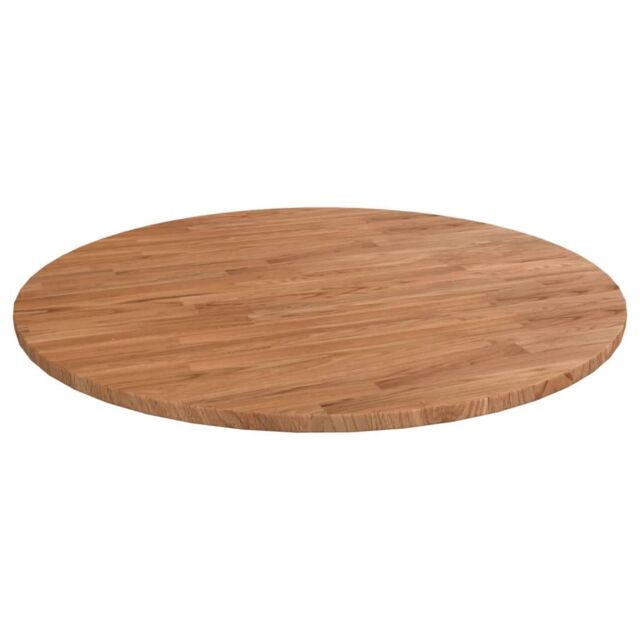 Berkfield Home Round Table Top Light Brown Ã˜70x1.5 cm Treated Solid Wood Oak - Size: 70x1.5 cm - image 1