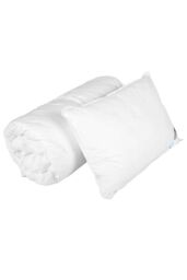 Homescapes Kids 4.5 Tog Goose Feather Duvet & Pillow Set in White - Size: Cot - thumbnail 3