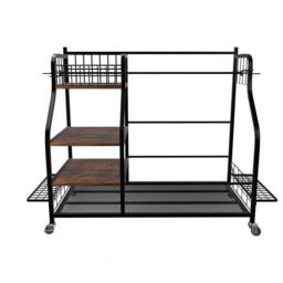 FLAVORA Mobile Golf Bag Storage Rack Holder in Black - Size: 10000mm x 520mm