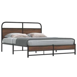 Berkfield Home Bed Frame without Mattress 150x200 cm Brown Oak Engineered Wood