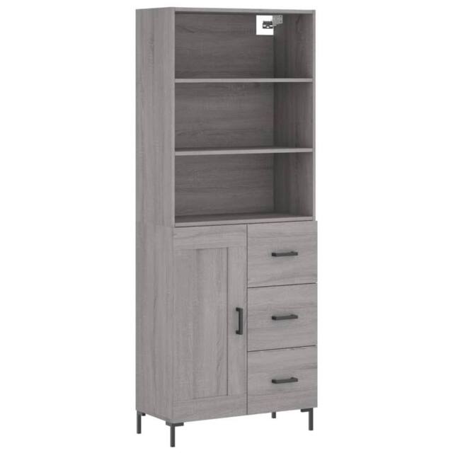 Berkfield Home Highboard Grey Sonoma 69.5x34x180 cm Engineered Wood - image 1