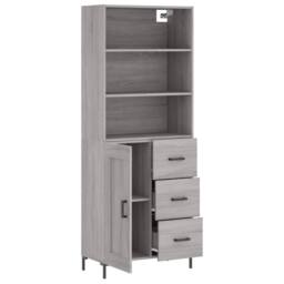 Berkfield Home Highboard Grey Sonoma 69.5x34x180 cm Engineered Wood - thumbnail 4