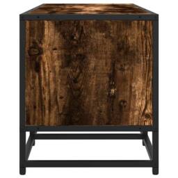 Berkfield Home TV Cabinet Smoked Oak 120x35x41 cm Engineered Wood & Metal in Brown - Size: 120 x 35 x 41 cm - thumbnail 5