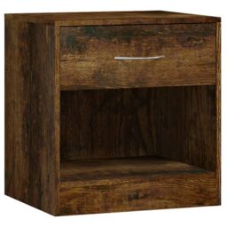 Berkfield Home Bedside Cabinets 2 pcs with Drawer Smoked Oak in Brown - thumbnail 6