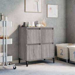 Berkfield Home Sideboard Grey Sonoma 60x35x70 cm Engineered Wood - Size: 60 x 35 x 70 cm - thumbnail 2