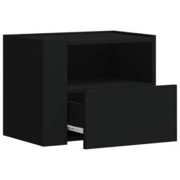 Berkfield Home Decorative Wall-mounted Bedside Cabinet Black 45x30x35 cm - Size: 45 x 30 x 35 cm - thumbnail 7