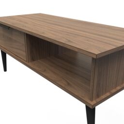 Ready Assembled 2 U Fuji 1 Drawer Coffee Table (Ready Assembled) in Walnut - thumbnail 4
