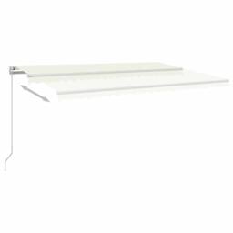 Berkfield Home Manual Retractable Awning with LED 500x350 cm Cream - thumbnail 3