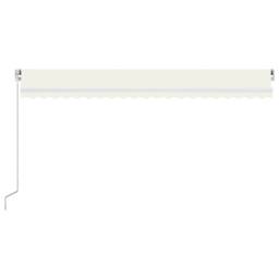 Berkfield Home Manual Retractable Awning with LED 500x350 cm Cream - thumbnail 4