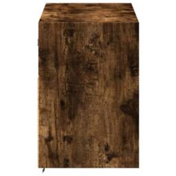 Berkfield Home TV Wall Cabinet with LED Lights Smoked Oak 100x31x45 cm in Brown - Size: 100 x 31 x 45 cm - thumbnail 7