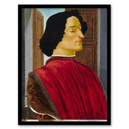 Artery8 Sandro Botticelli Framed Wall Art Print Giuliano de Medici Portrait - Size: A4 - thumbnail 1