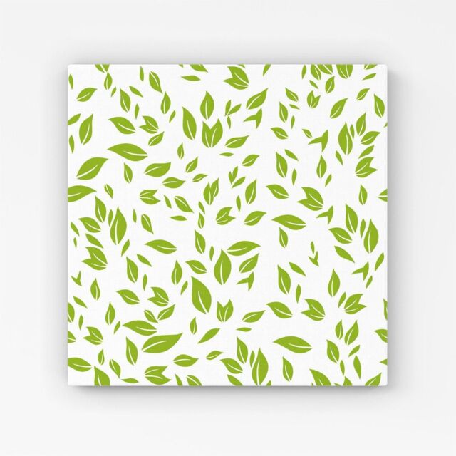 Warren Reed - Designer Green Leaves Canvas - Size: w10 inch x h10 inch - image 1