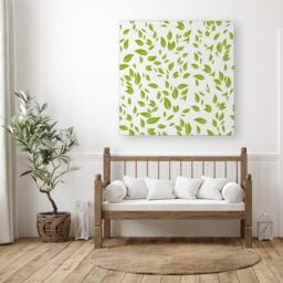 Warren Reed - Designer Green Leaves Canvas - Size: w10 inch x h10 inch - thumbnail 3