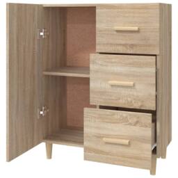 Berkfield Home Sideboard Sonoma Oak 69.5x34x90 cm Engineered Wood in Tan - thumbnail 7