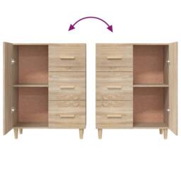 Berkfield Home Sideboard Sonoma Oak 69.5x34x90 cm Engineered Wood in Tan - thumbnail 8