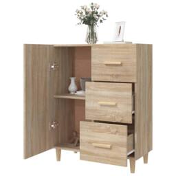 Berkfield Home Sideboard Sonoma Oak 69.5x34x90 cm Engineered Wood in Tan - thumbnail 4