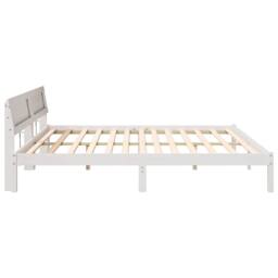 Berkfield Home with LED Strip Lights with Headboard White 200 cm x 200 cm Metal - thumbnail 6