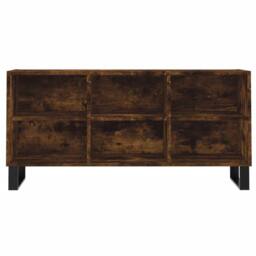 Berkfield Home TV Cabinet Smoked Oak 103.5x30x50 cm Engineered Wood in Brown - thumbnail 4