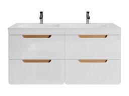 Vente-unique Wall-Hung Bathroom Unit With Inset Basin - Natural & White - 120 Cm in Light Oak - thumbnail 4