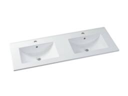 Vente-unique Wall-Hung Bathroom Unit With Inset Basin - Natural & White - 120 Cm in Light Oak - thumbnail 7