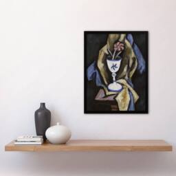 Artery8 Still Life No 15 Flower in Goblet Hartley Framed Wall Art Print in Grey - Size: A4 - thumbnail 4