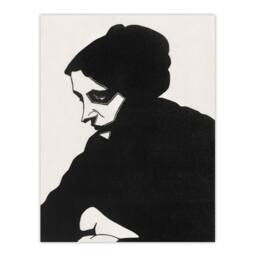 Artery8 Samuel J De Mesquita Framed Wall Art Stylised Portrait of a Woman in Black - Size: A4 - thumbnail 3
